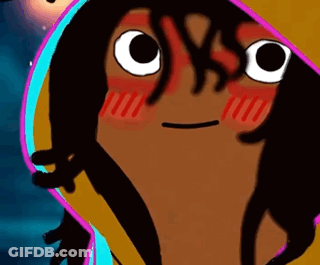 Cartoon Character With Yellow Hood Close Up GIF