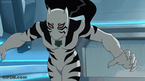 Cartoon Character With Zebra Print GIF