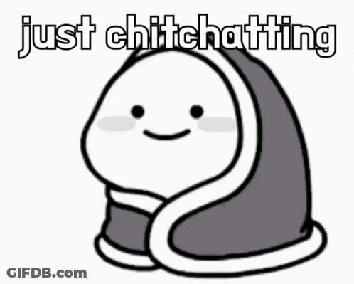 Cartoon Character Wrapped In Blanket Chitchatting GIF