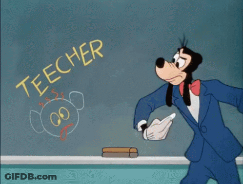 Cartoon Character Writing Teacher On Blackboard GIF