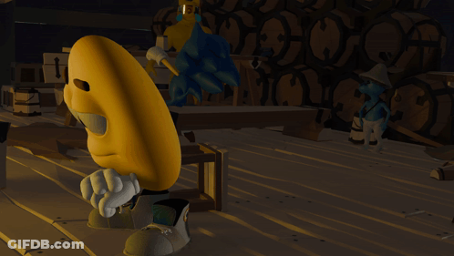 Cartoon Character Yellow Face Blue Hat GIF