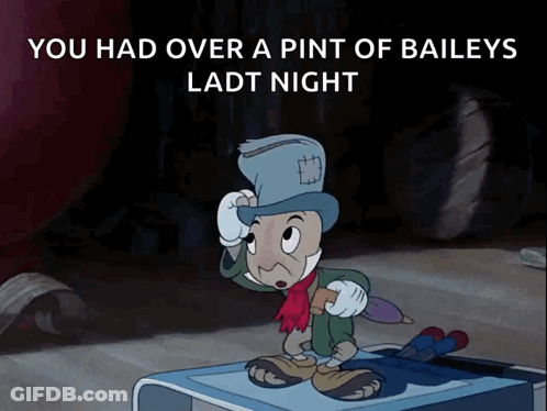 Cartoon Character You Had Over A Pint Of Baileys Last Night GIF
