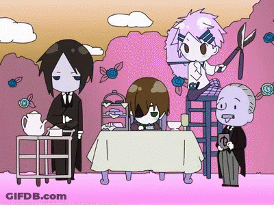 Cartoon Characters Around Table Man Holding Dollar Sign GIF