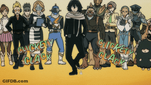 Cartoon Characters Clickety Clack Yellow Background GIF