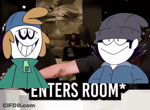 Cartoon Characters Entering Room GIF
