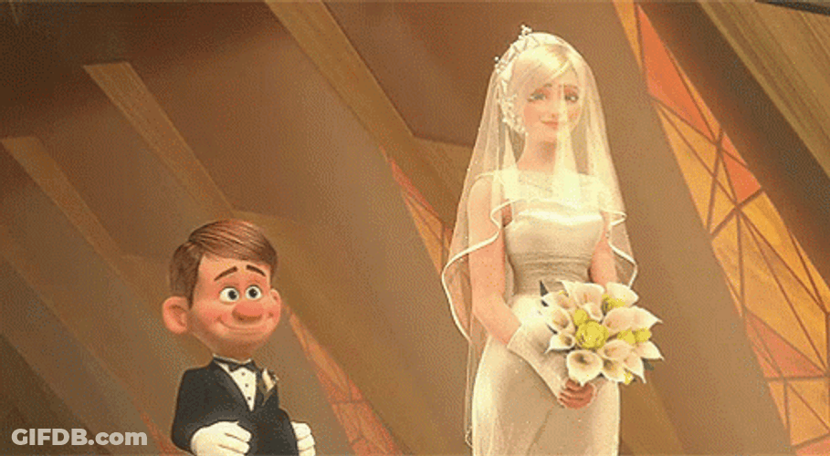 Cartoon Characters Fix-It Felix And Sergeant Tamora Marriage GIF
