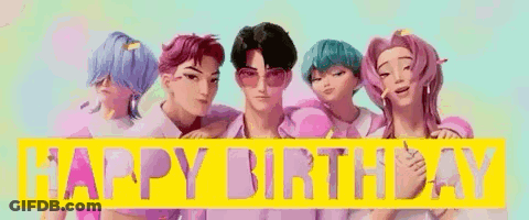 Cartoon Characters Happy Birthday GIF