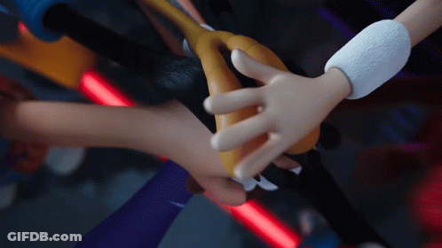 Cartoon Characters Holding Hands GIF