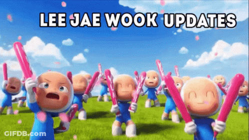Cartoon Characters Holding Pink Bats Lee Jae Wook Updates GIF