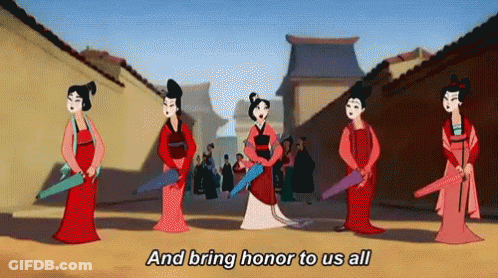 Cartoon Characters Holding Umbrellas In A Line GIF