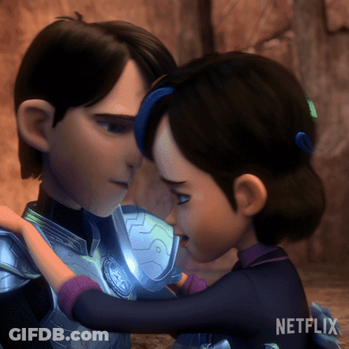 Cartoon Characters Hugging Netflix Logo GIF
