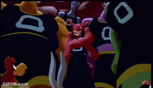 Cartoon Characters In Black Jerseys With Zero GIF