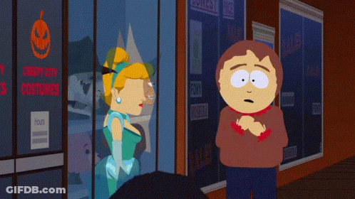 Cartoon Characters In Creepy City Costumes GIF