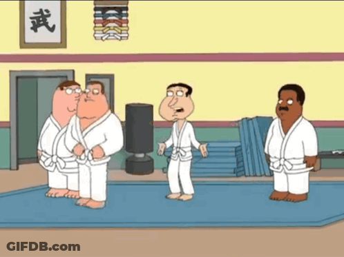 Cartoon Characters In Gym With Chinese Characters GIF