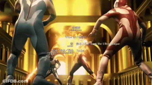 Cartoon Characters In Hallway With Ultra League GIF