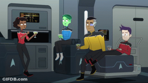 Cartoon Characters In Room With Letter A GIF