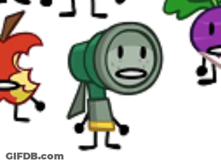 Cartoon Characters Including Apple Flashlight Purple GIF