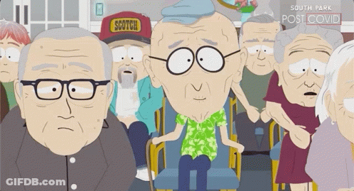 Cartoon Characters Including Man In Red Scotch Hat GIF