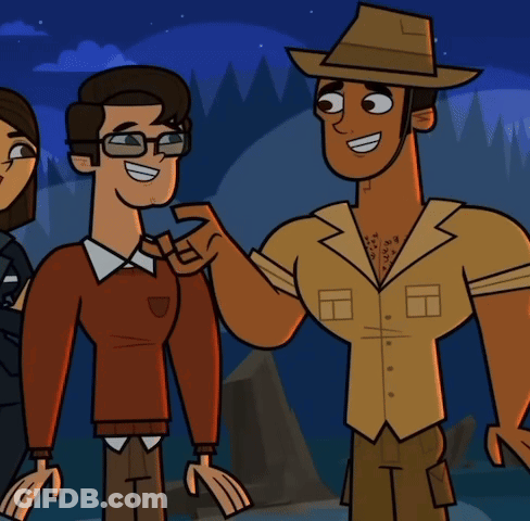 Cartoon Characters Including Man With Hat And Glasses GIF