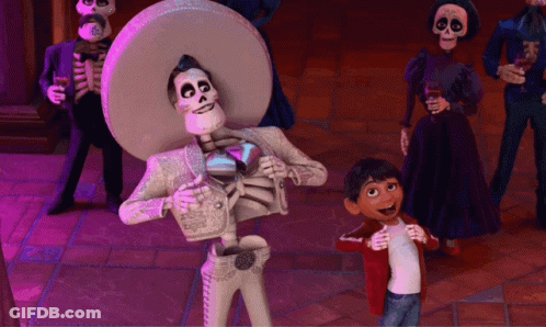 Cartoon Characters Including Skeleton And Boy GIF