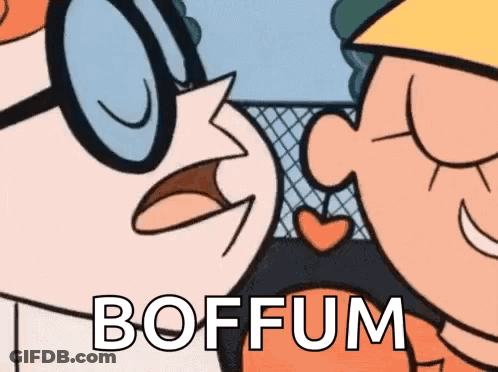 Cartoon Characters Kissing Boffum GIF
