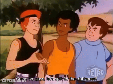 Cartoon Characters Let's Split For The Club GIF