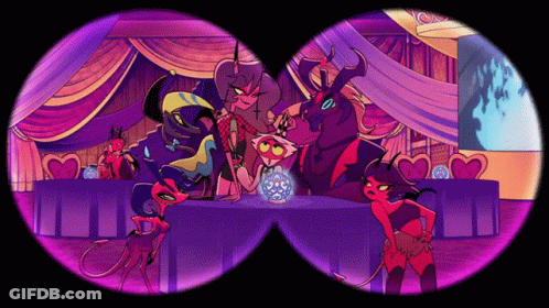Cartoon Characters Looking Through Binoculars GIF
