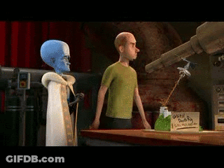Cartoon Characters Next To Orbital Rocket Fuel Sign GIF