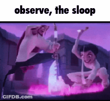 Cartoon Characters Observe The Sloop GIF