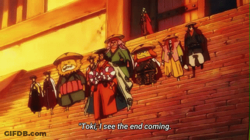 Cartoon Characters On Brick Wall With Toki I See The End Coming GIF