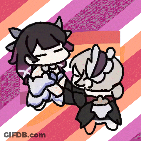 Cartoon Characters On Striped Background GIF