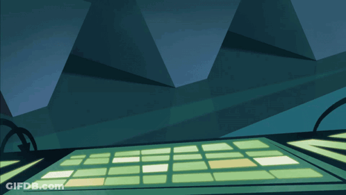 Cartoon Characters Peeking From Behind Desk GIF