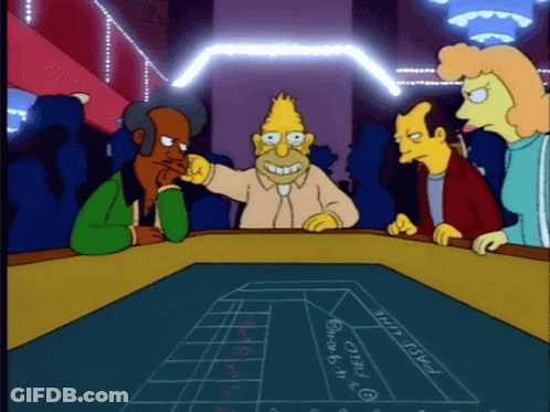 Cartoon Characters Playing Roulette With A GIF