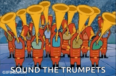 Cartoon Characters Playing Trumpets GIF