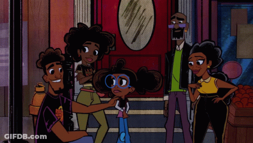 Cartoon Characters Posing With I Am A Giant Shirt GIF