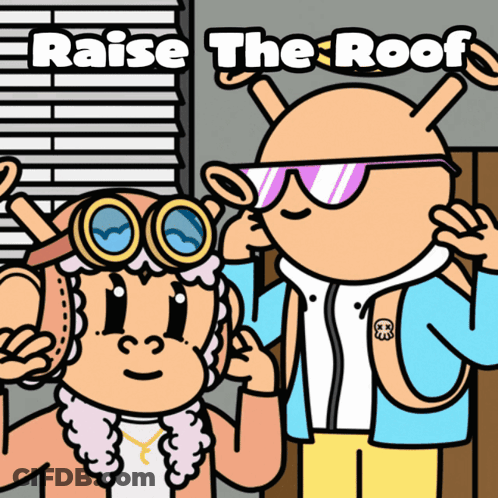 Cartoon Characters Raise The Roof GIF