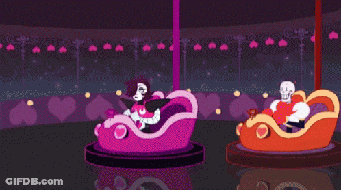Cartoon Characters Riding Merry-Go-Round At Carnival GIF