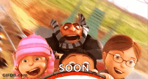 Cartoon Characters Riding Roller Coaster GIF