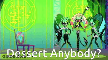 Cartoon Characters Saying Dessert Anybody GIF