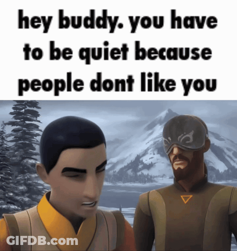 Cartoon Characters Saying Hey Buddy Be Quiet GIF