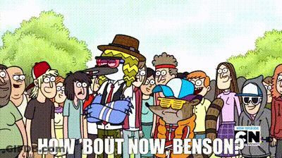 Cartoon Characters Saying How Bout Now Benson GIF