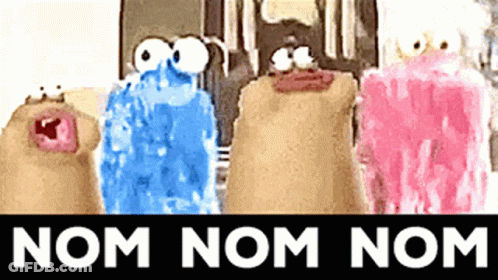 Cartoon Characters Saying Nom Nom Nom GIF