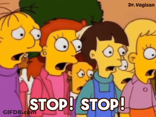 Cartoon Characters Saying Stop GIF