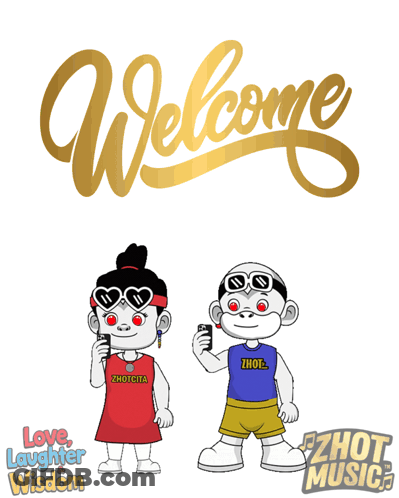 Cartoon Characters Saying Welcome GIF