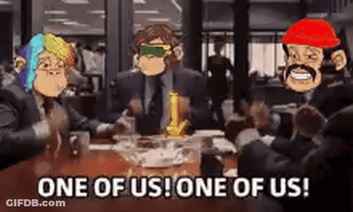 Cartoon Characters Sitting Around Table GIF