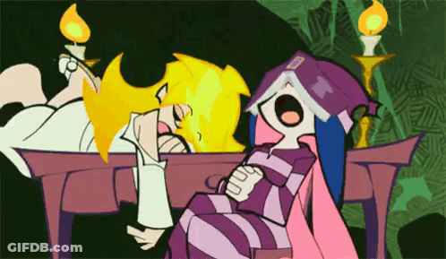 Cartoon Characters Sitting At Table GIF