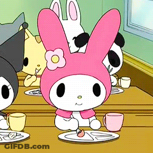 Cartoon Characters Sitting At Table With Food GIF