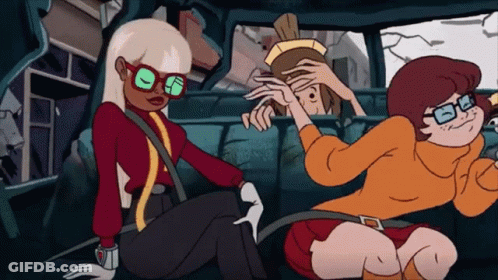 Cartoon Characters Sitting In A Car GIF