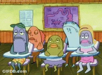Cartoon Characters Sitting In Classroom Fuckyeahspongebob GIF