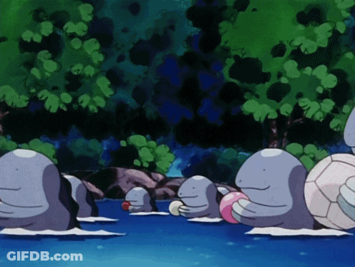 Cartoon Characters Sitting In Water GIF